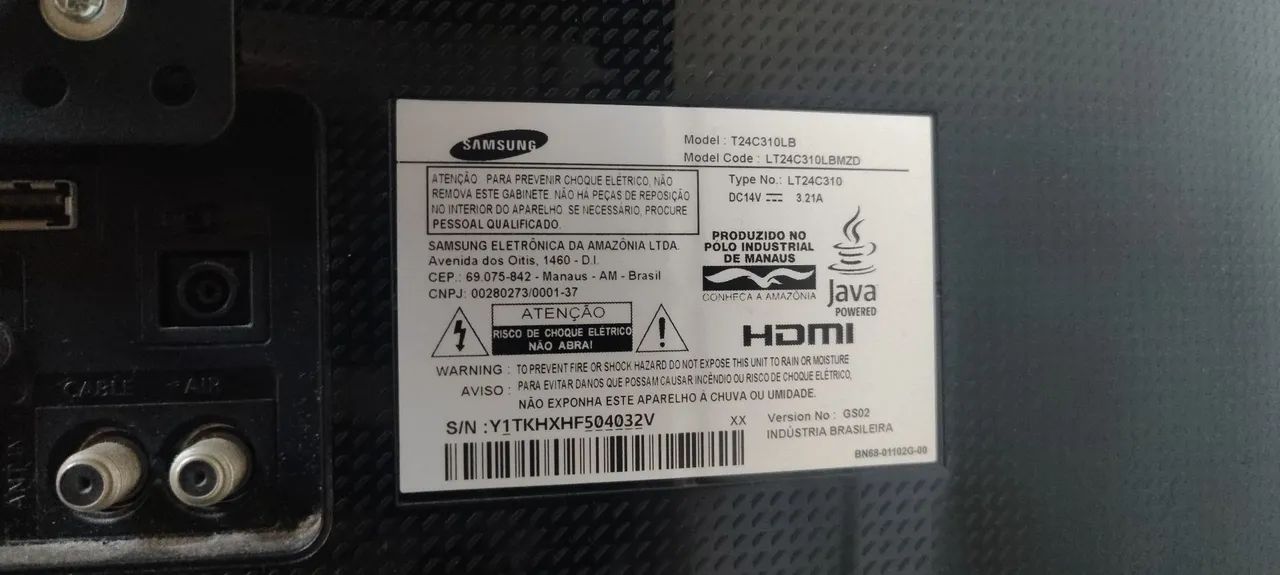 TV Samsung 24" - Com controle e suporte original - Foto 4