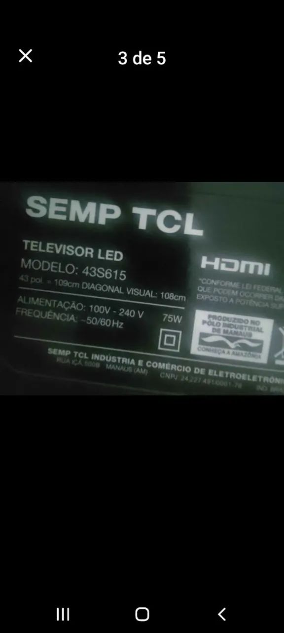 Tv 43 polegadas funcionando perfeitamente mas as vezes apresenta algumas falhas no led - Foto 5