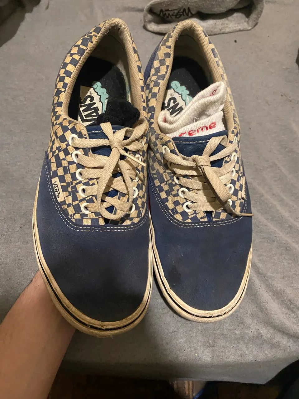 vans  authentic quadriculado azul - Foto 3