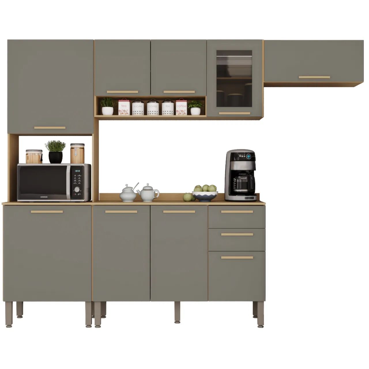 Cozinha Completa Aéreo c/Vidro IMPERDÍVEL tt83