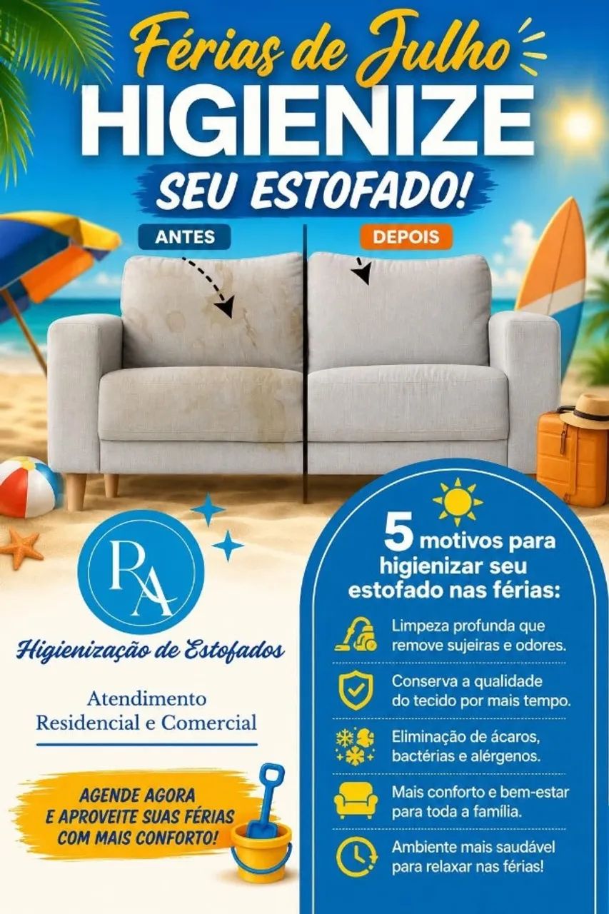 Lavagem a seco - mês de férias em ofertas 