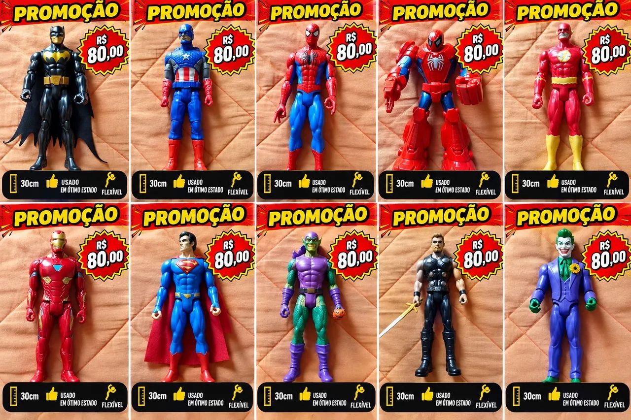 Bonecos super-heróis 30cm