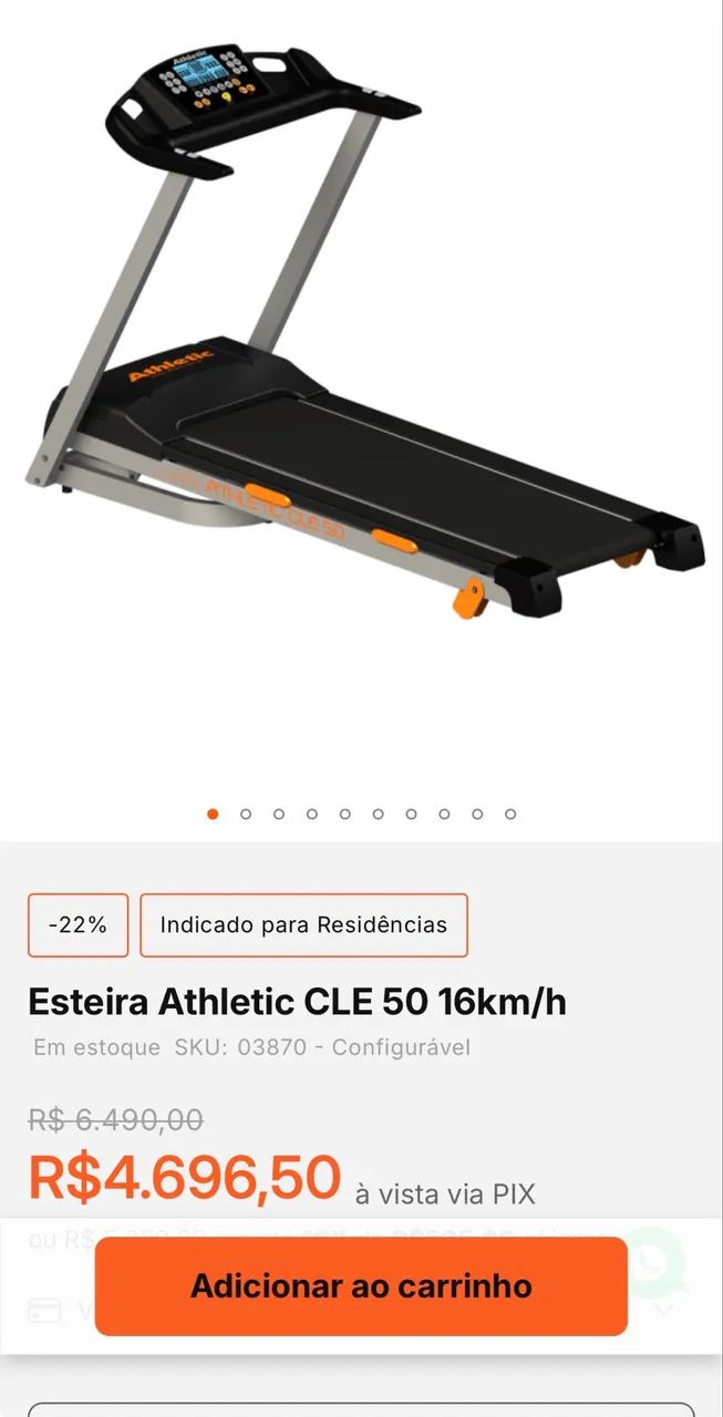 Esteira Athletic CLE 50 16km/h  - Foto 4