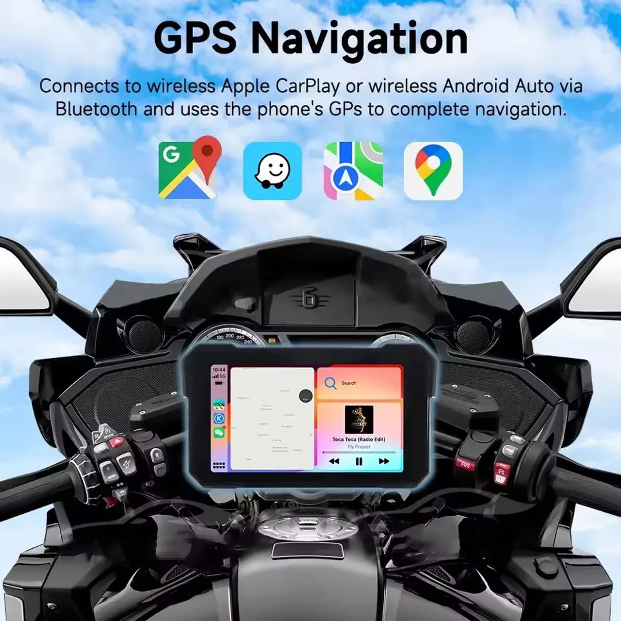 Multimídia para moto 5 polegadas a prova d?água com CarPlay e Android auto - Foto 2