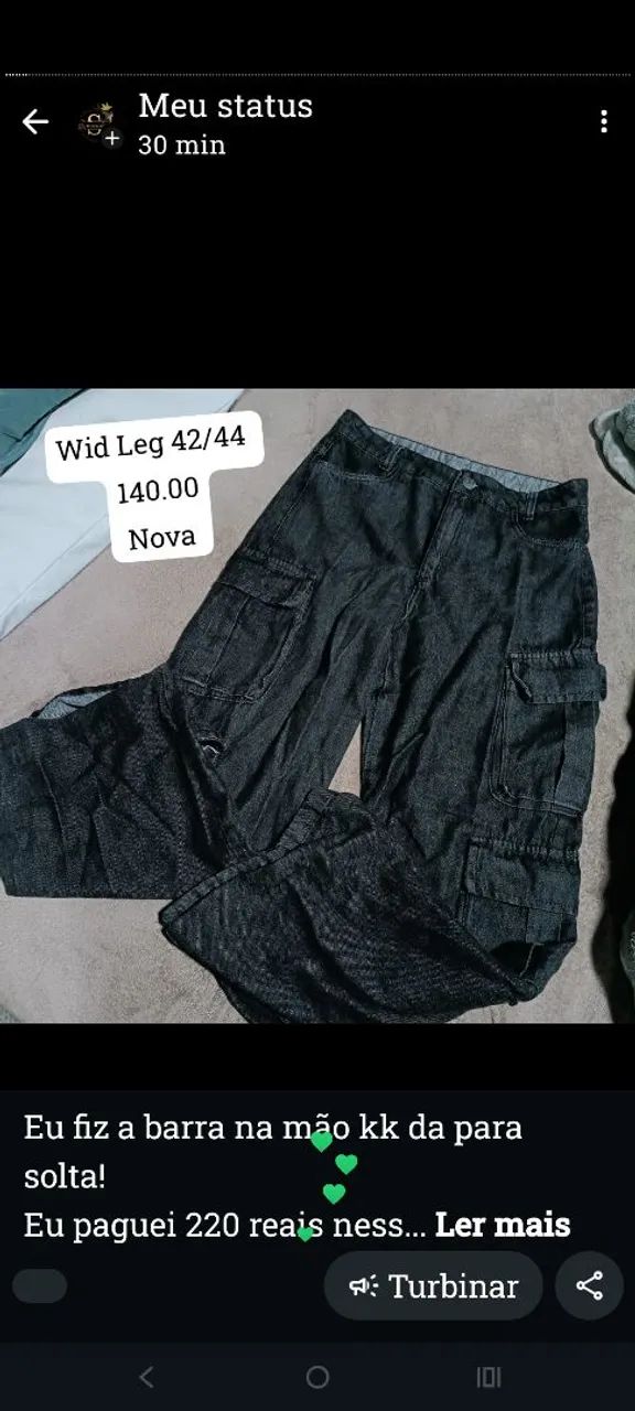Calça jeans cargo nova