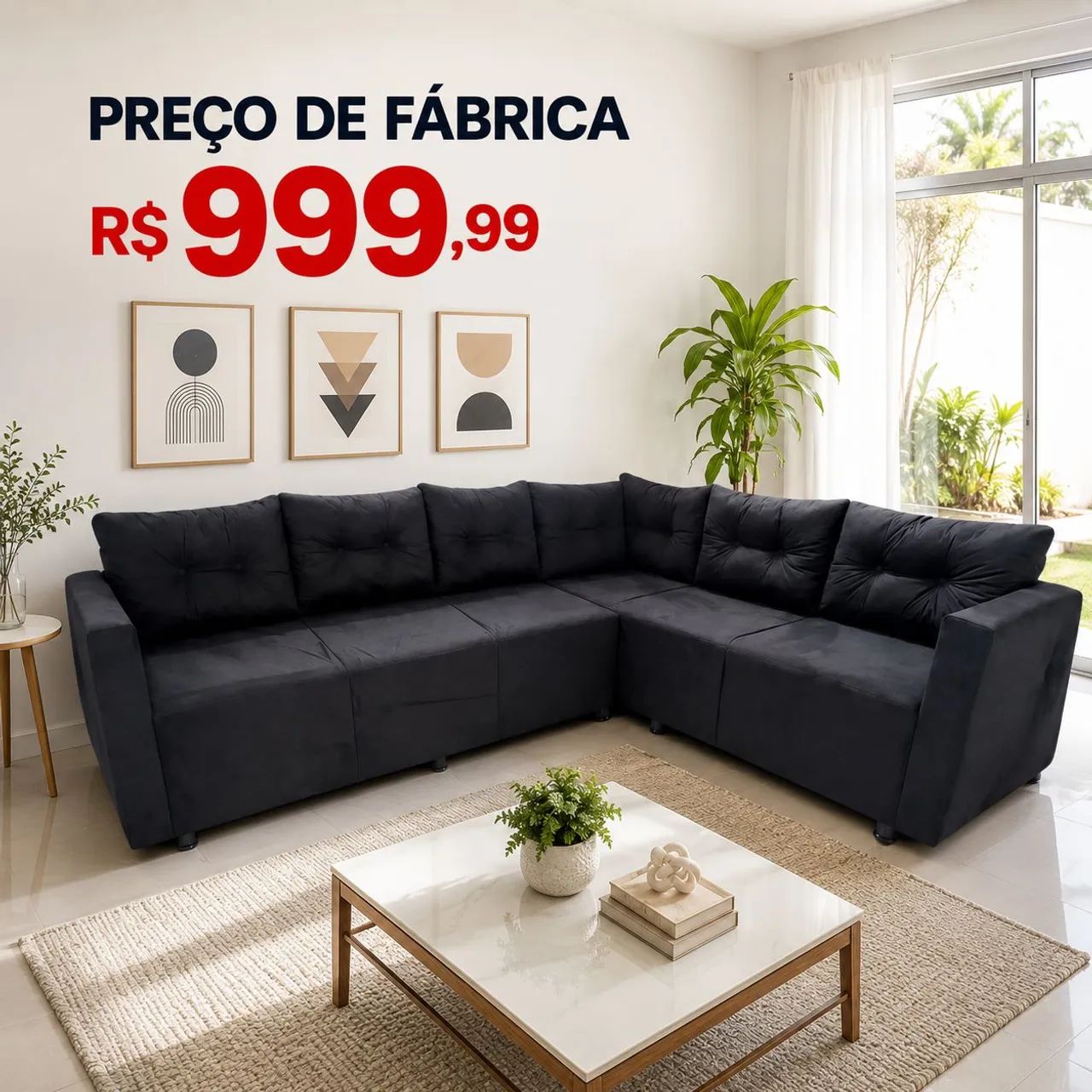 SOFÁ DE CANTO com almofadas, PREÇO DE FÁBRICA, novos! - Foto 5