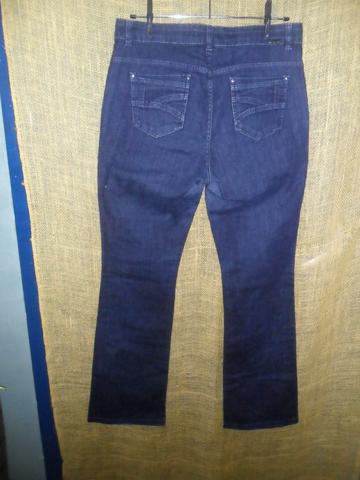 calça jeans cintura alta com strech