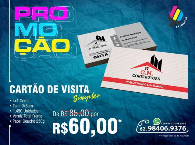 Só aqui! Cartão de Visita mais barato do Brasil