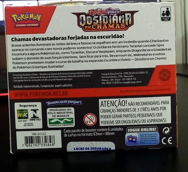 Pokémon Booster Obsidiana Em Chamas Original Copag