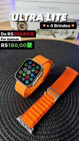Novo Smartwatch Ultra Lite com Pulseira Extra e Película de Brindes  - Foto 2