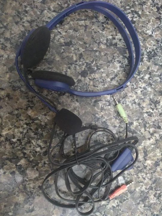 Fone de ouvido com microfone telemarketing 