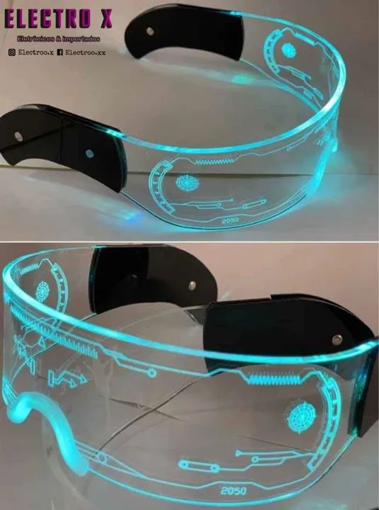 Óculos futuristas com luzes LED