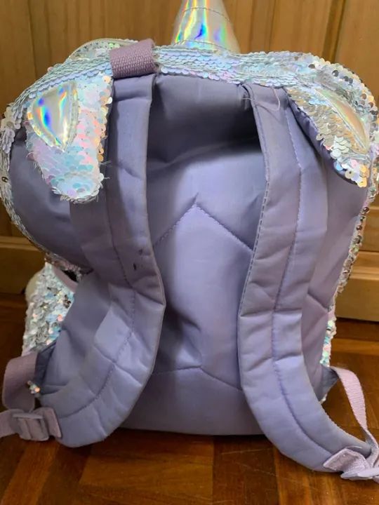 Mochila Unicórnio - Glitter Prata - Pucket  - Foto 4