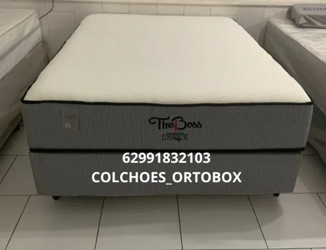 Base e Colchão Casal de espuma D33 de molas ensacadas da Plumatex