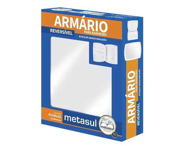 Espelho Armario Banheiro Metasul Branco Cinza -novo - Foto 4