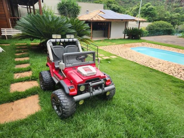 Mini Carrinho Elétrico Infantil Jeep Off Road 12v Vermelho