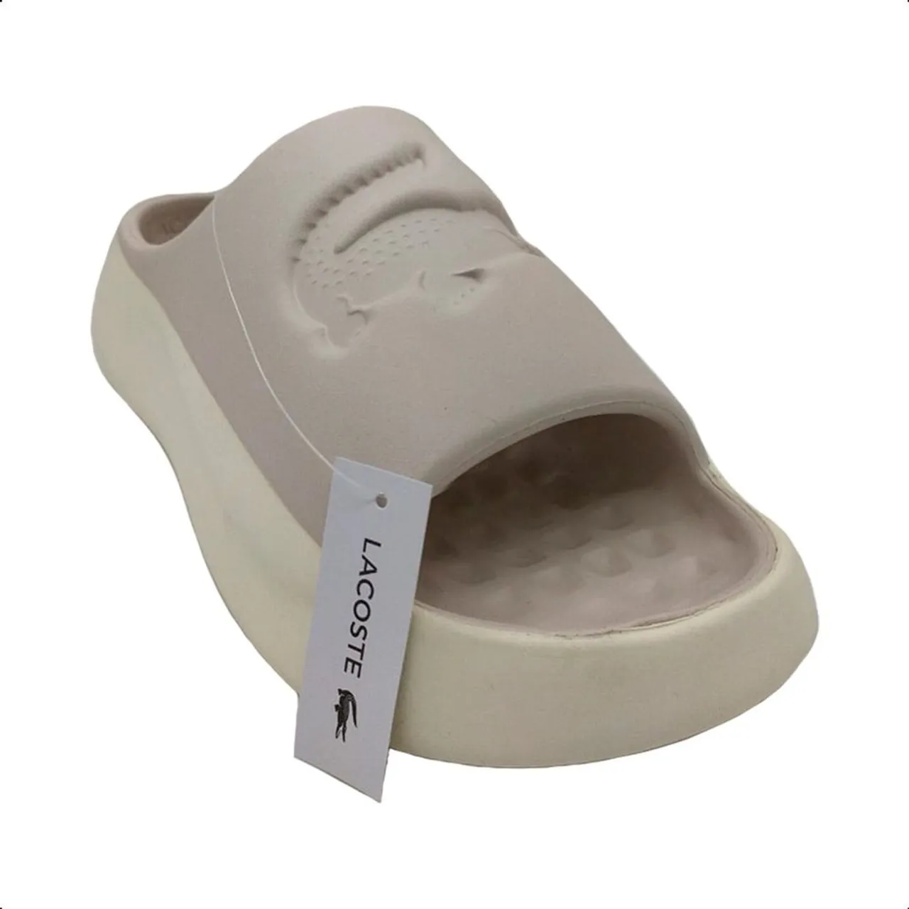 Chinelo lacoste serve slide 3.0 off white.