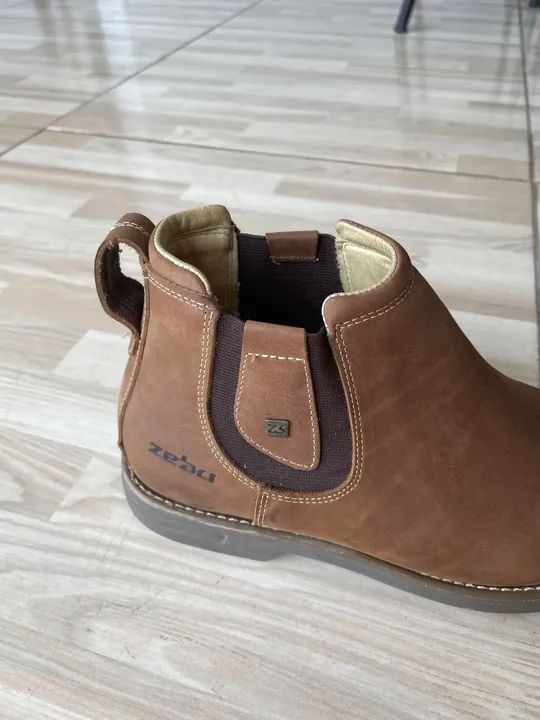 Bota Masculina Couro Marrom - Zebú - Foto 2