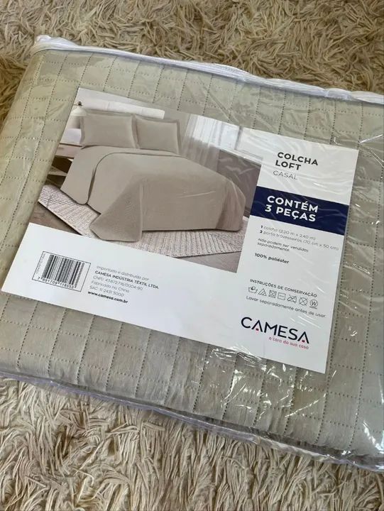 Colcha Loft Casal 3 Peças - Cama Mesa e Banho - Foto 4