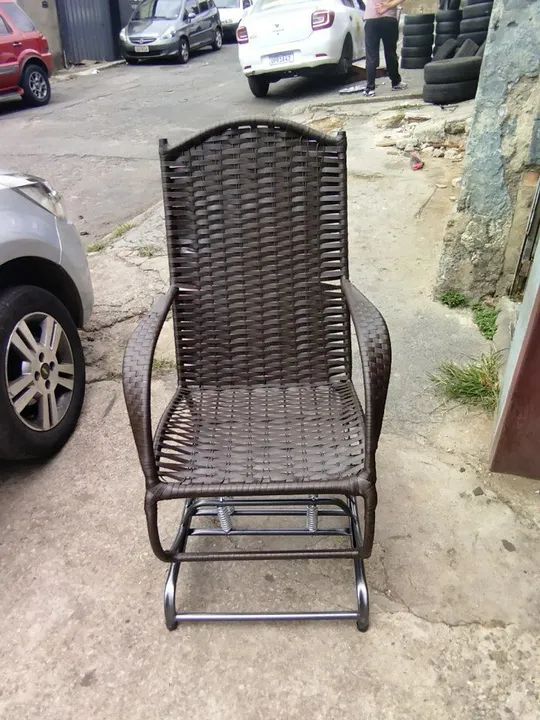 Cadeira de balanço 4 molas fibra sintética @dicasabh  - Foto 3