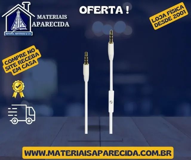 Cabo Auxiliar P2+P3 Estereo Com Microfone XC-P2-M -novo