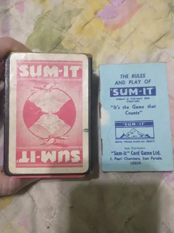 Jogo de cartas Sum-it Jogo de moeda pré-decimal vintage 