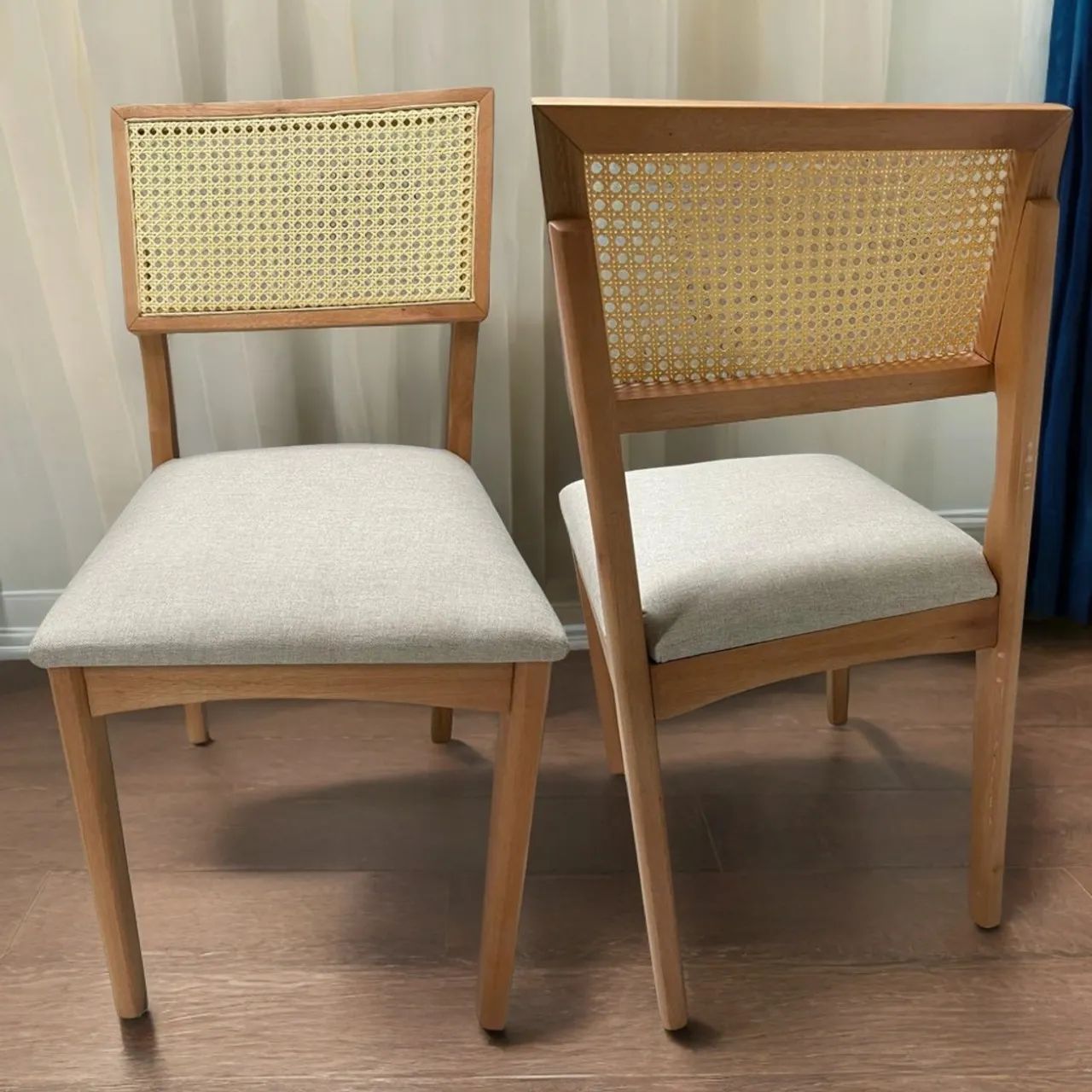  Cadeiras de Jantar em Madeira Encosto Tela tt64