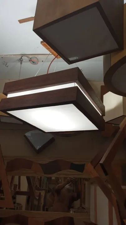 Lustre moderno de madeira ipe  - Foto 5