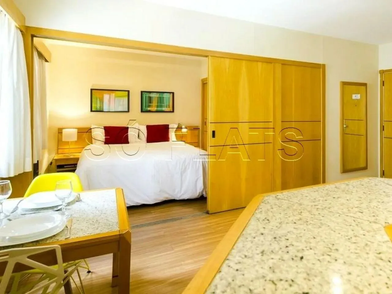 Studio no Hampton Park com 31m², 1 dormitório e 1 vaga no Jardim Paulista.