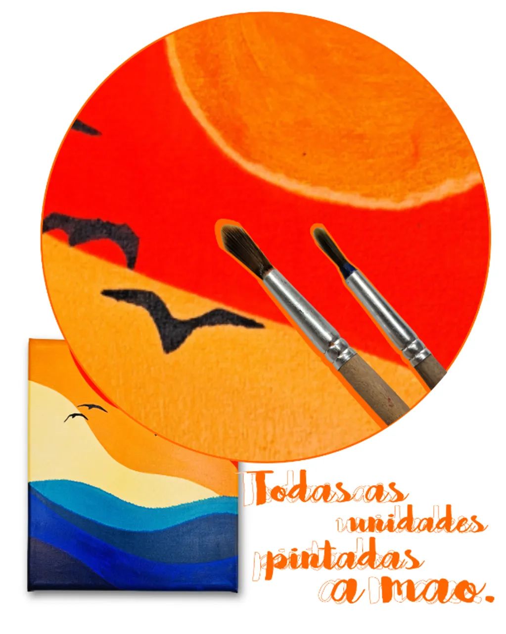 Mini Quadro Figurativo Pintado a mão para Decoração Medindo  30x25cm - Foto 6