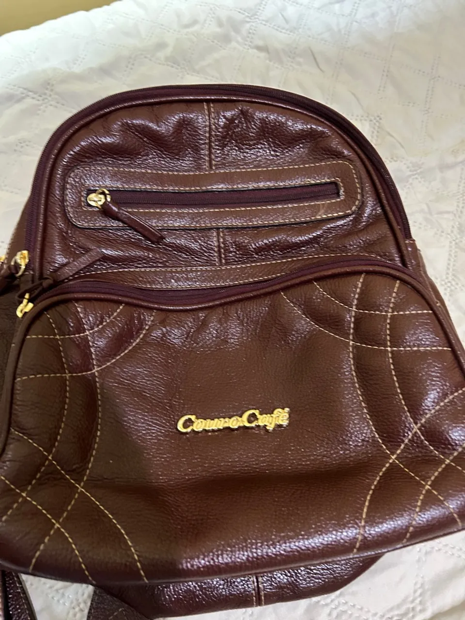 Mochila Couro Café