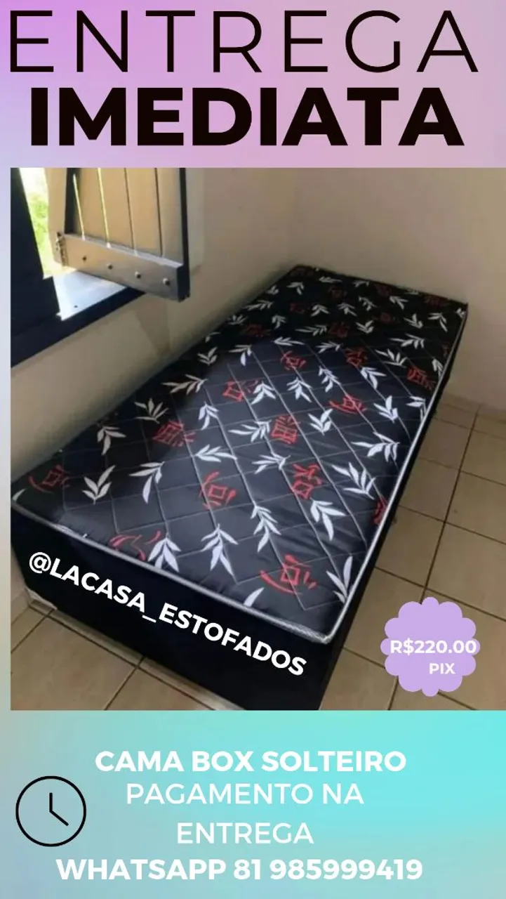Cama Box Solteiro com Entrega Imediata