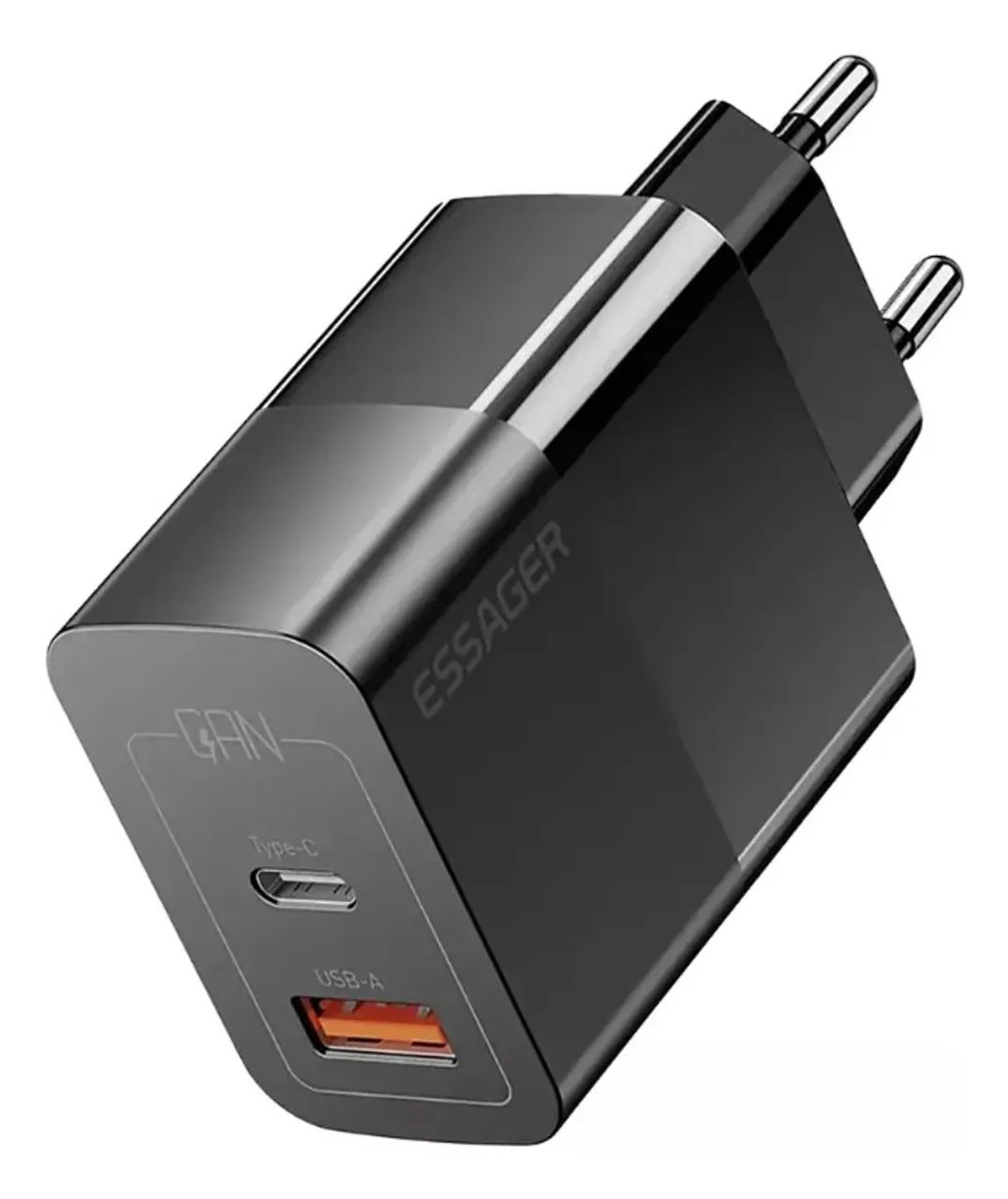 Carregador Turbo Essager 33w Gan Com Entrada Usb-a E Tipo-c
