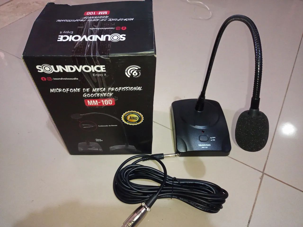 Microfone Soundvoice MM-100 - Ótima Qualidade!  3 peças - Foto 4