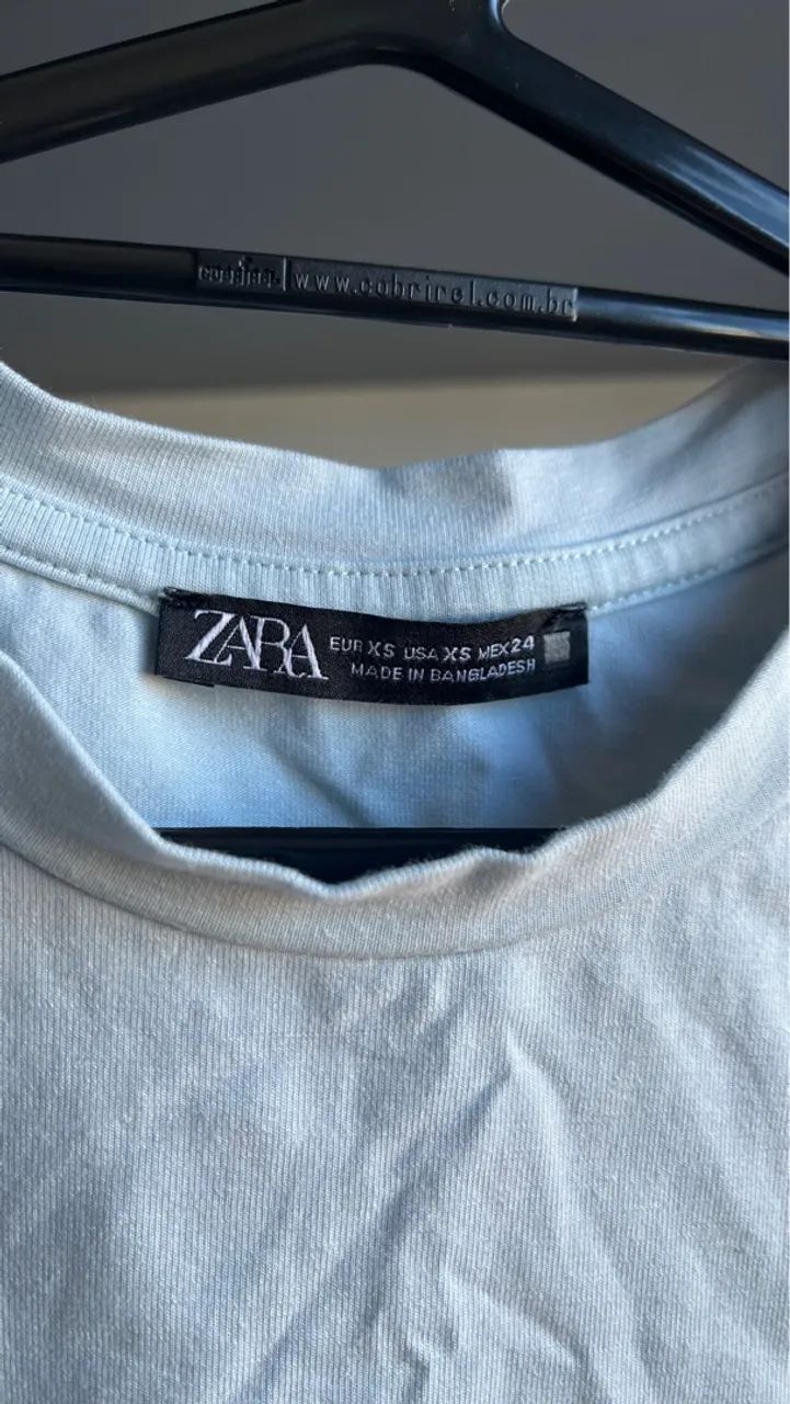 Cropped blusa zara azul - Foto 3