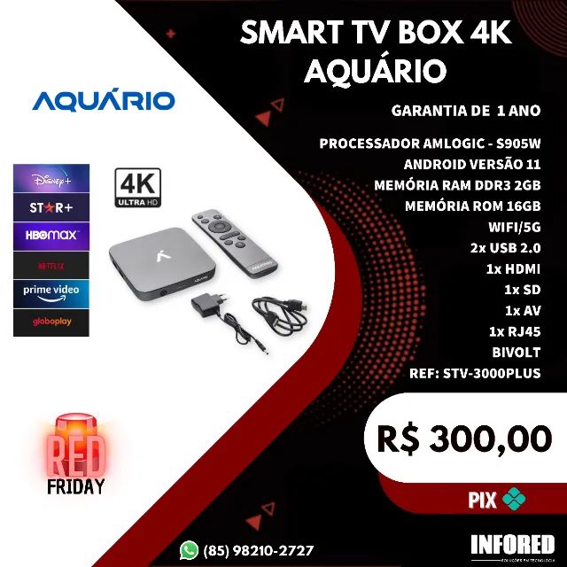 Smart TV box 4K Aquário