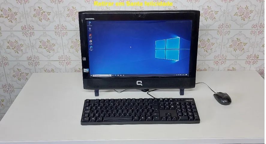 Computador All-in-One HP Q1-1320br Intel Atom D510- 4Gb- Ssd 256Gb - Wifi - 18.5"- Win 10 