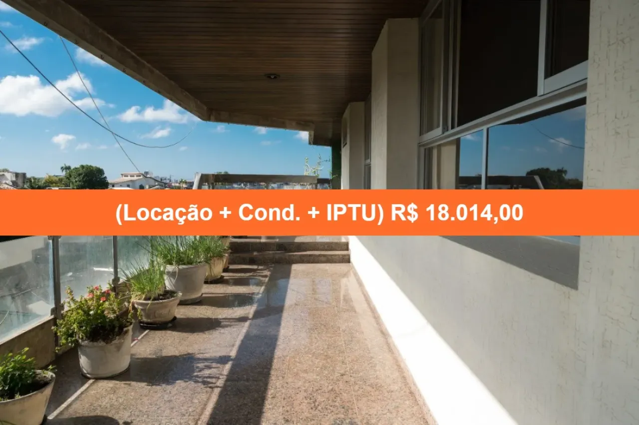 Aluguel de cobertura em Salvador-BA, Horto Florestal: 4 quartos, 4 suítes, 2 salas, 7 banh