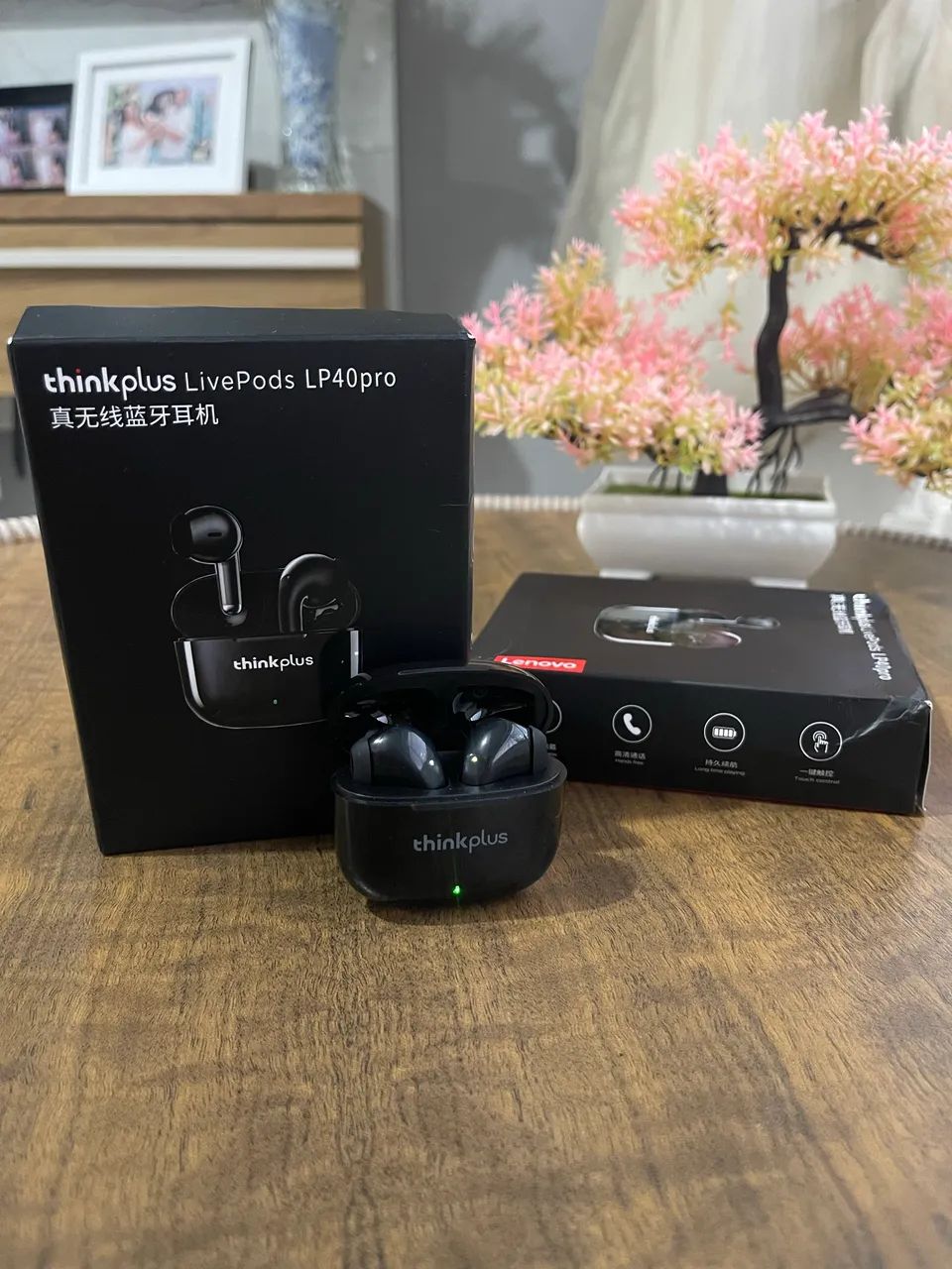 Fone LP40 PRO Preto 5.3 Bluetooth LENOVO Original Lacrado - Foto 2