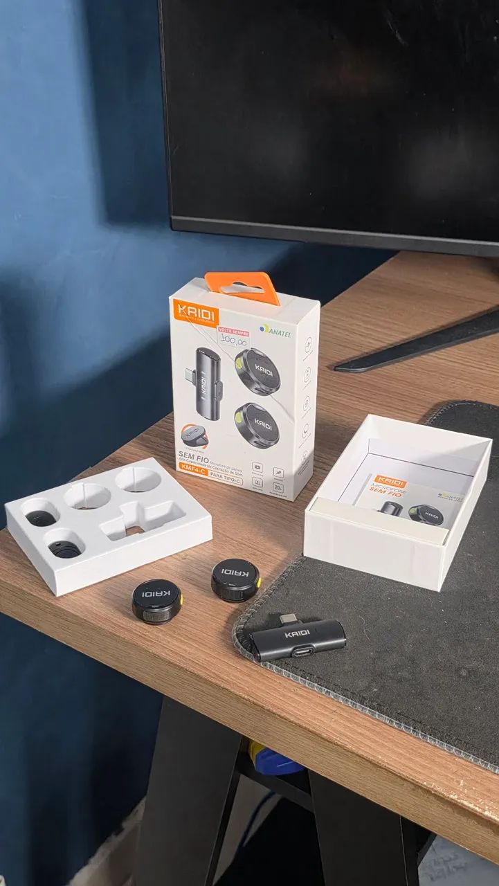 Microfone de Lapela Sem Fio Kidi KMF4-C - Foto 4