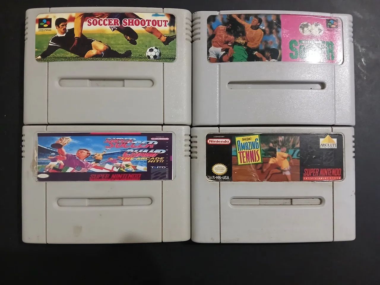 Lote Fitas Jogos Super Nintendo Famicon - Soccer Shootout, Super Soccer Champ e mais