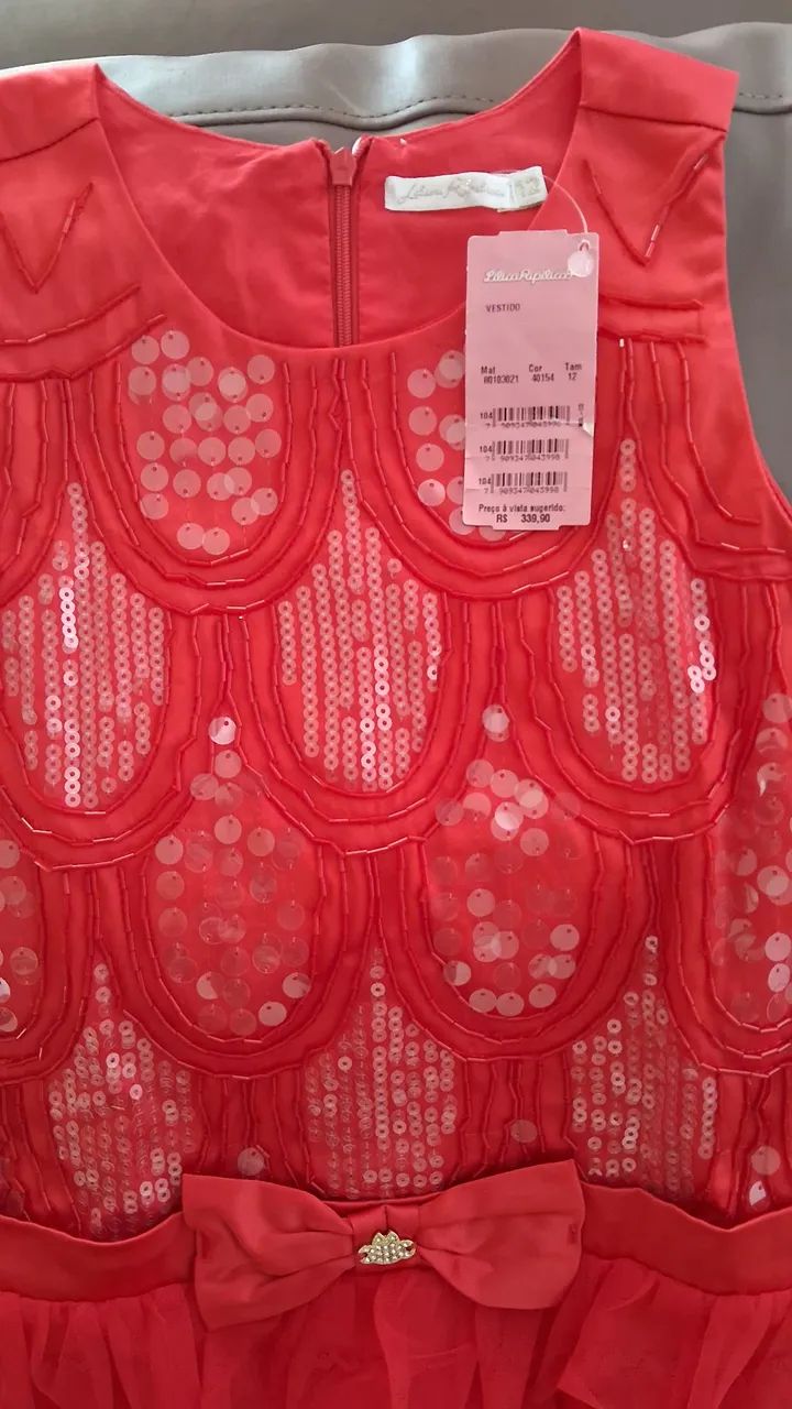 Vestido de Festa Infantil Vermelho - Foto 2