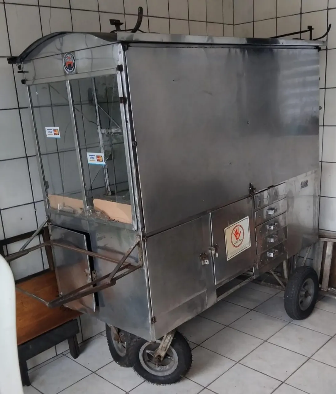 Carrinho de Lanches em Aço Inox