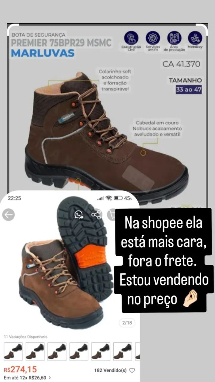 Botina de segurança para trabalhar. - Foto 3