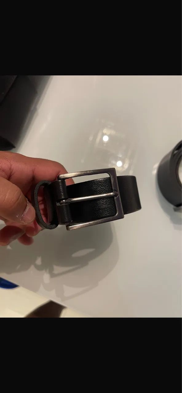 2 pares de cintos couro novos tamanho 48 - Foto 2