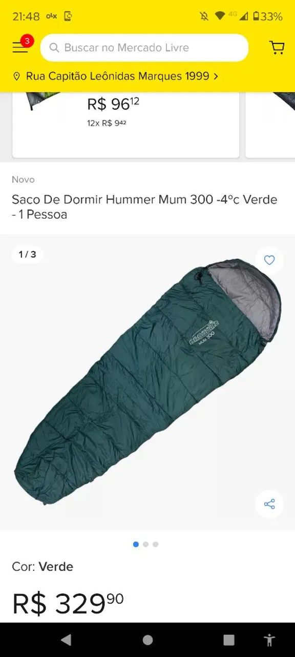 Saco de Dormir Hummer Mum 300 -4°c Verde - 1 Pessoa