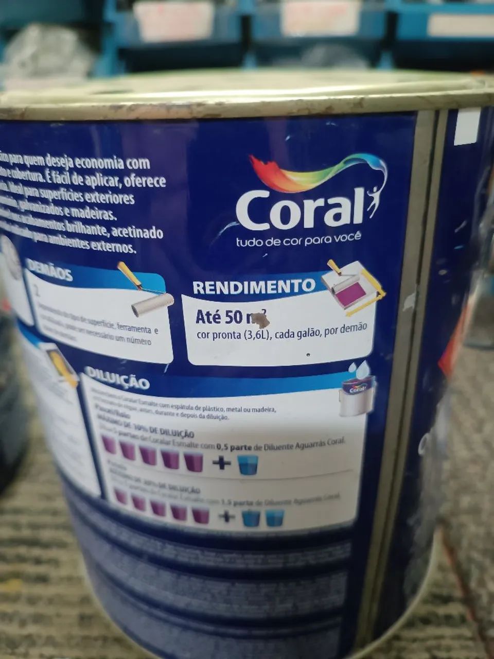 Tinta esmalte Coral Coralar 3,6 litros. - Foto 3