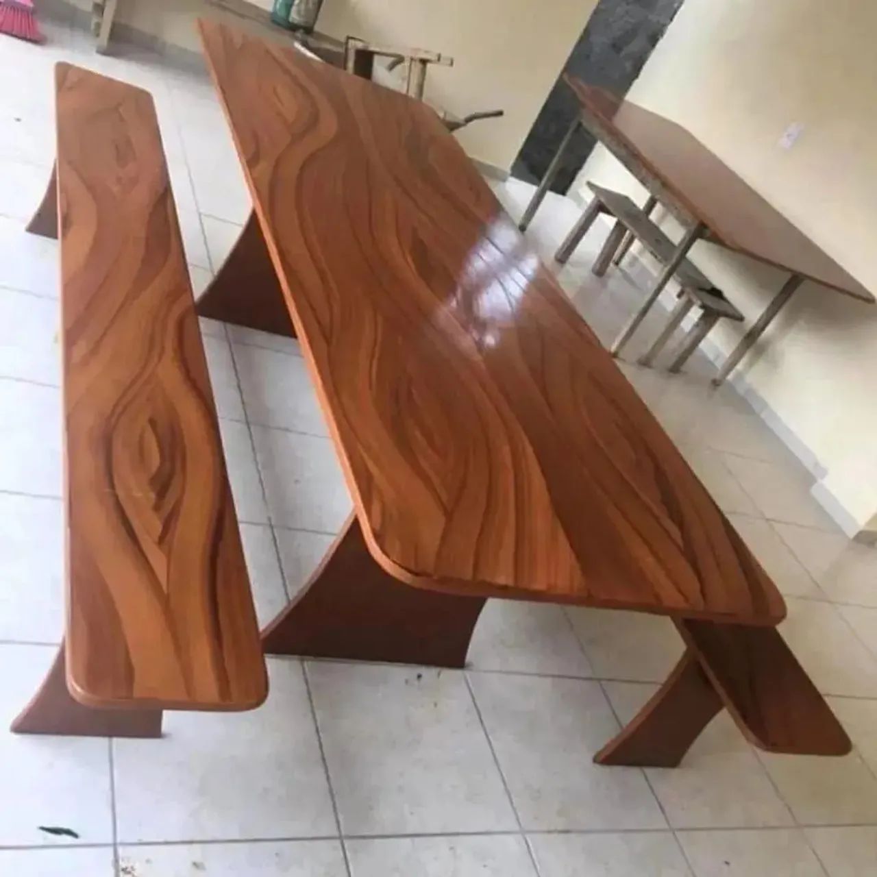 Mesa pedra de ardósia pintada e envernizada  - Foto 4
