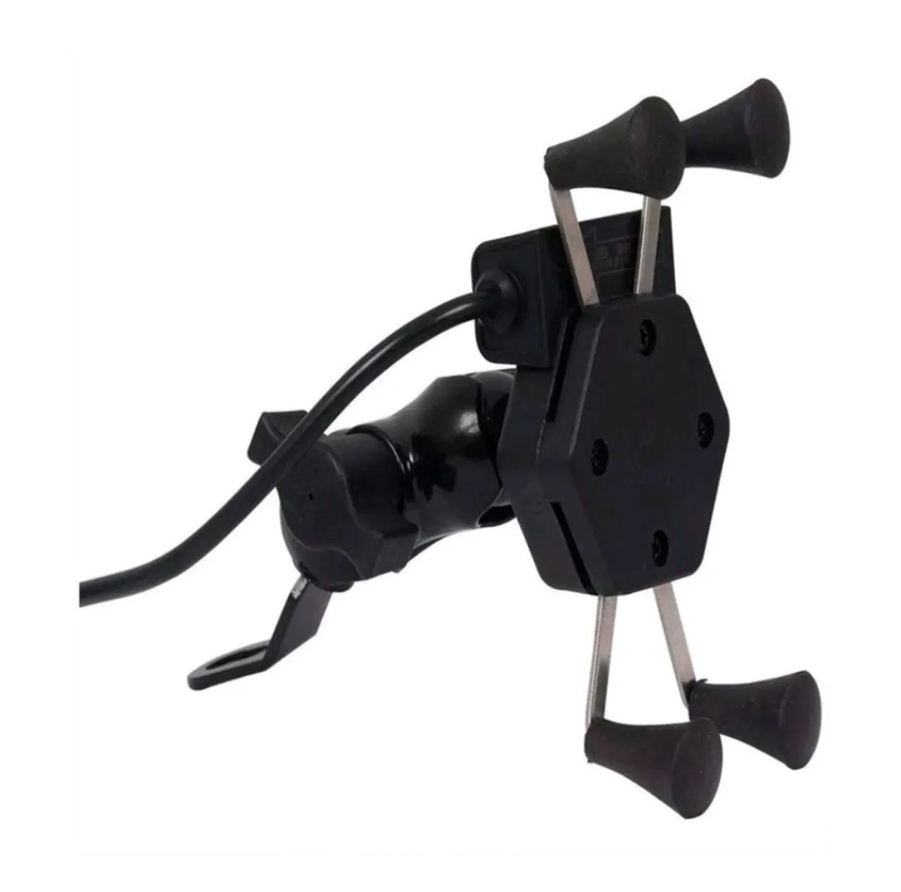 Suporte Celular Moto Com Carregador Universal USB Garra X - Foto 3