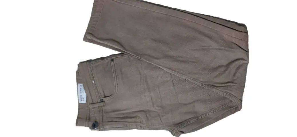 Calca jeans slim cor cáqui T 40 